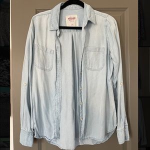 Light wash denim button down